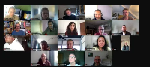 A screenshot of a UV community sprint zoom call